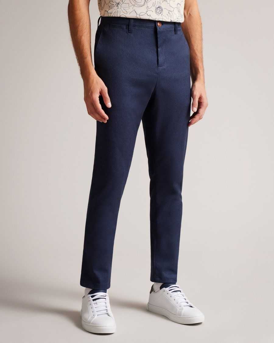 Ted Baker Baren Irvine Fit Textured Trousers Navy | 8510726-XU