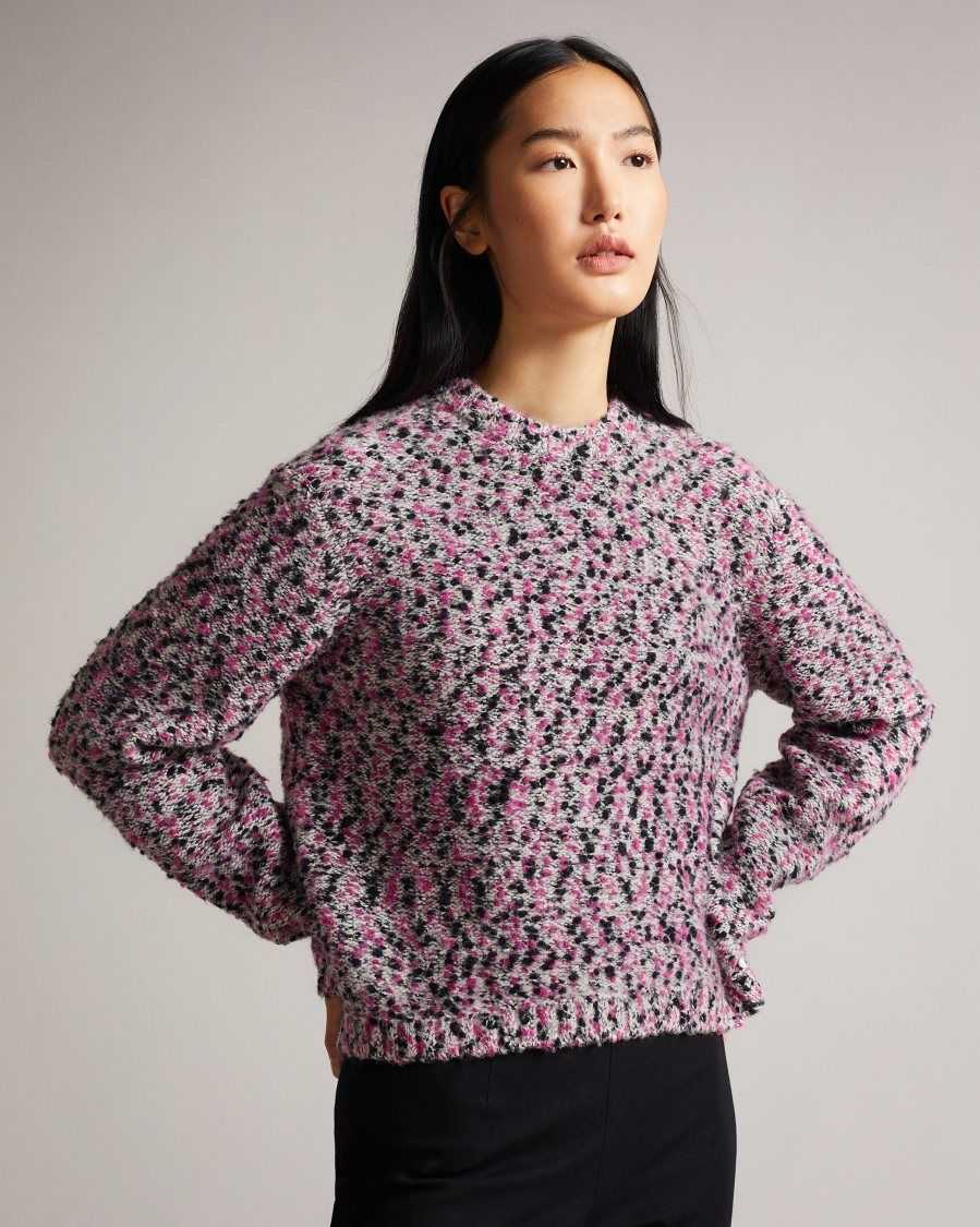 Ted Baker Bbetsy Engineered Cropped Jumper Deep-Pink | 7890465-EY