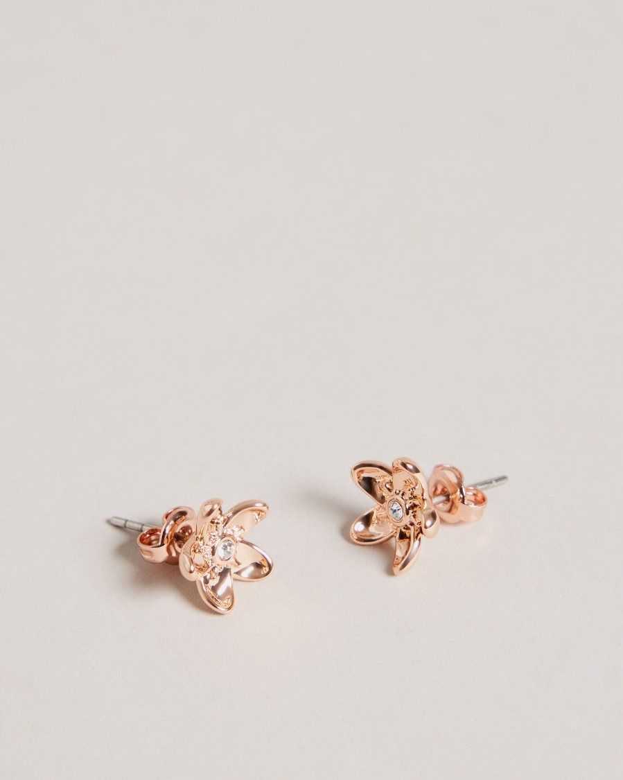 Ted Baker Beaauu Blossom Stud Earrings Rose Gold Colour | 4823651-LY