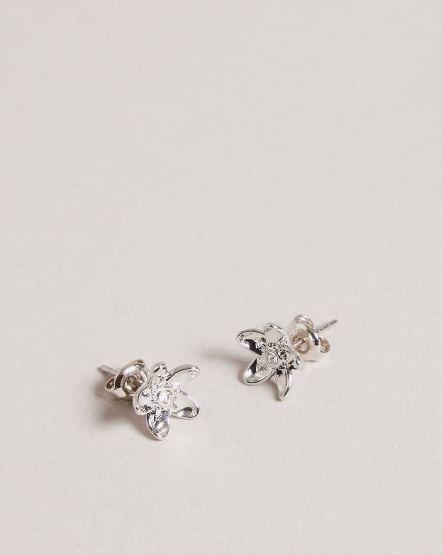 Ted Baker Beaauu Blossom Stud Earrings Silver Colour | 4820193-YP