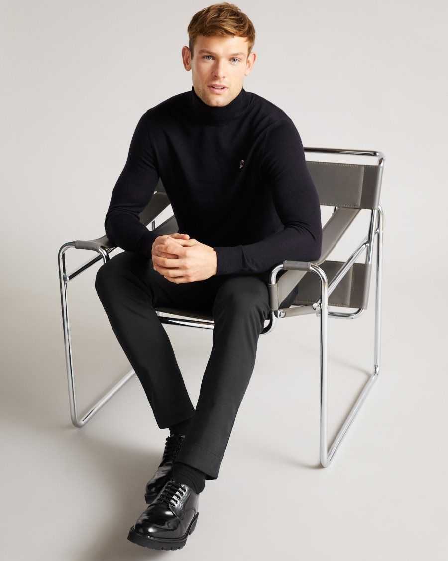 Ted Baker Beckton Merino wool roll neck Navy | 0749863-VZ