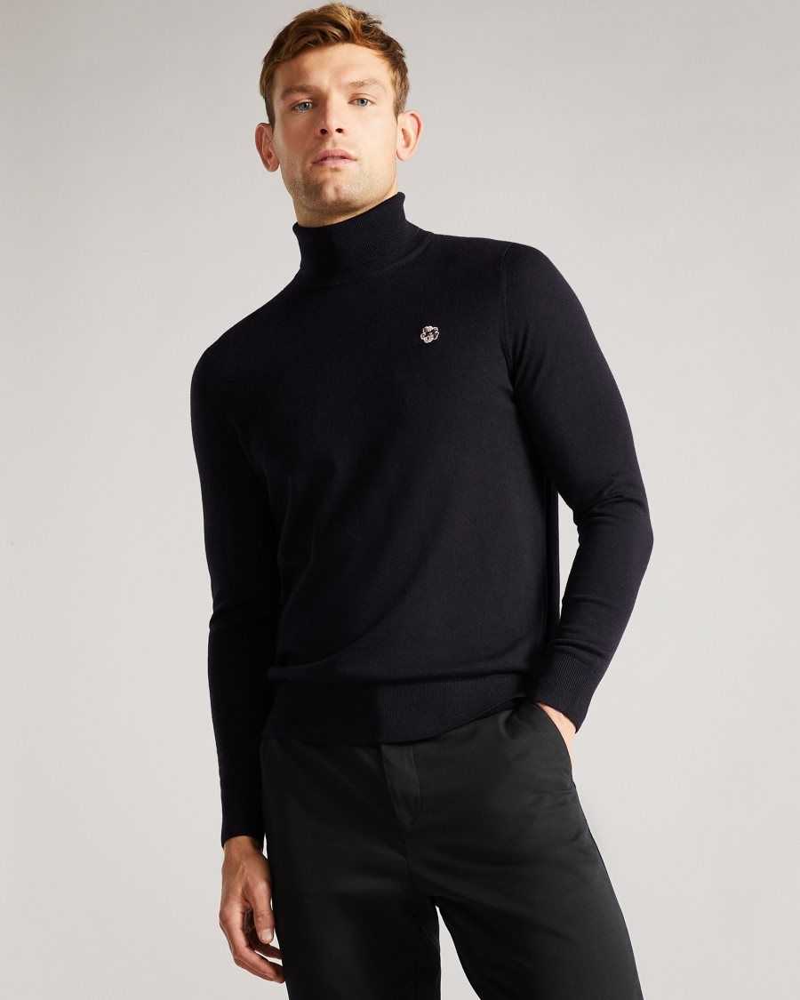 Ted Baker Beckton Merino wool roll neck Navy | 0749863-VZ