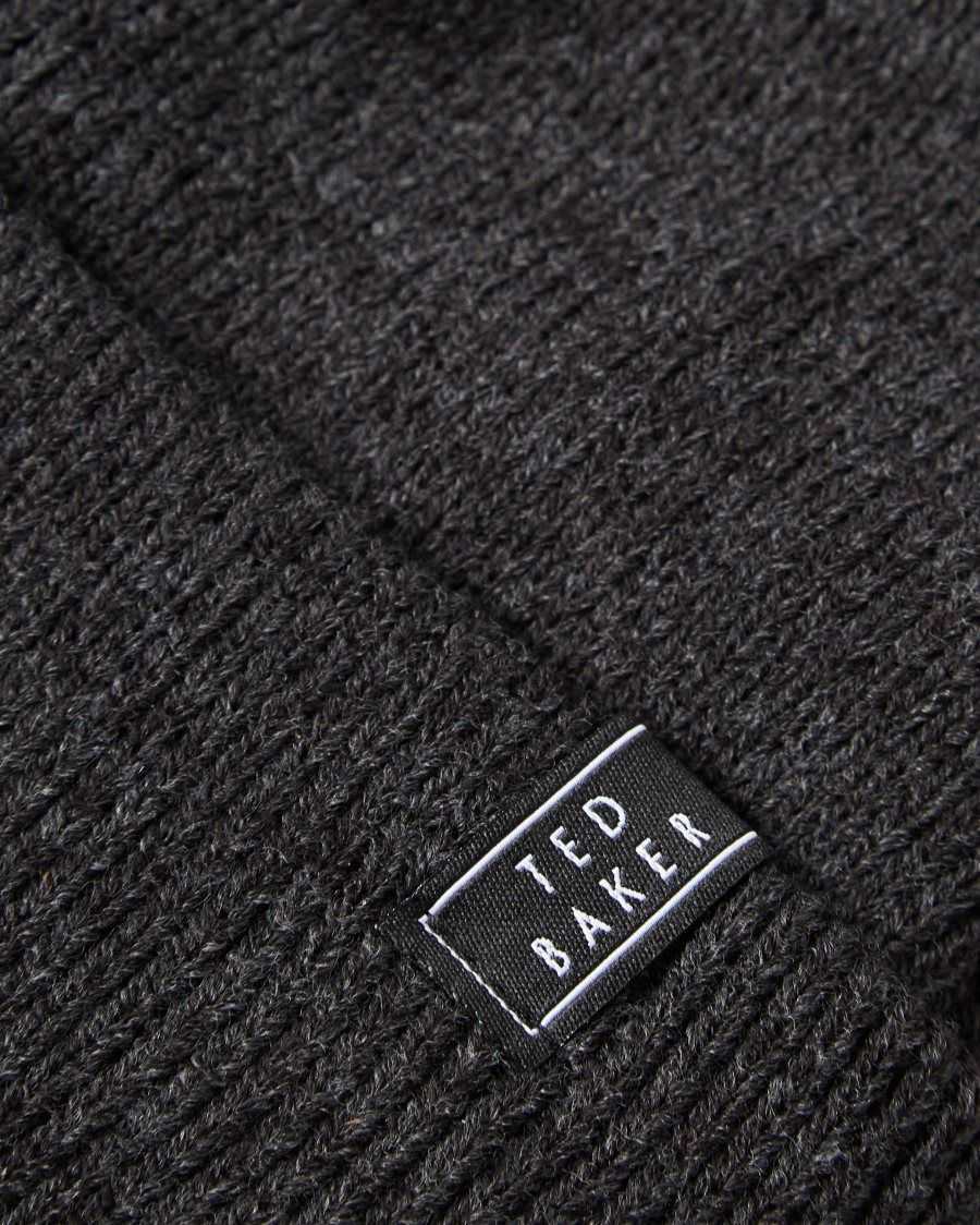 Ted Baker Benit Knitted Beanie Charcoal | 1594072-IF