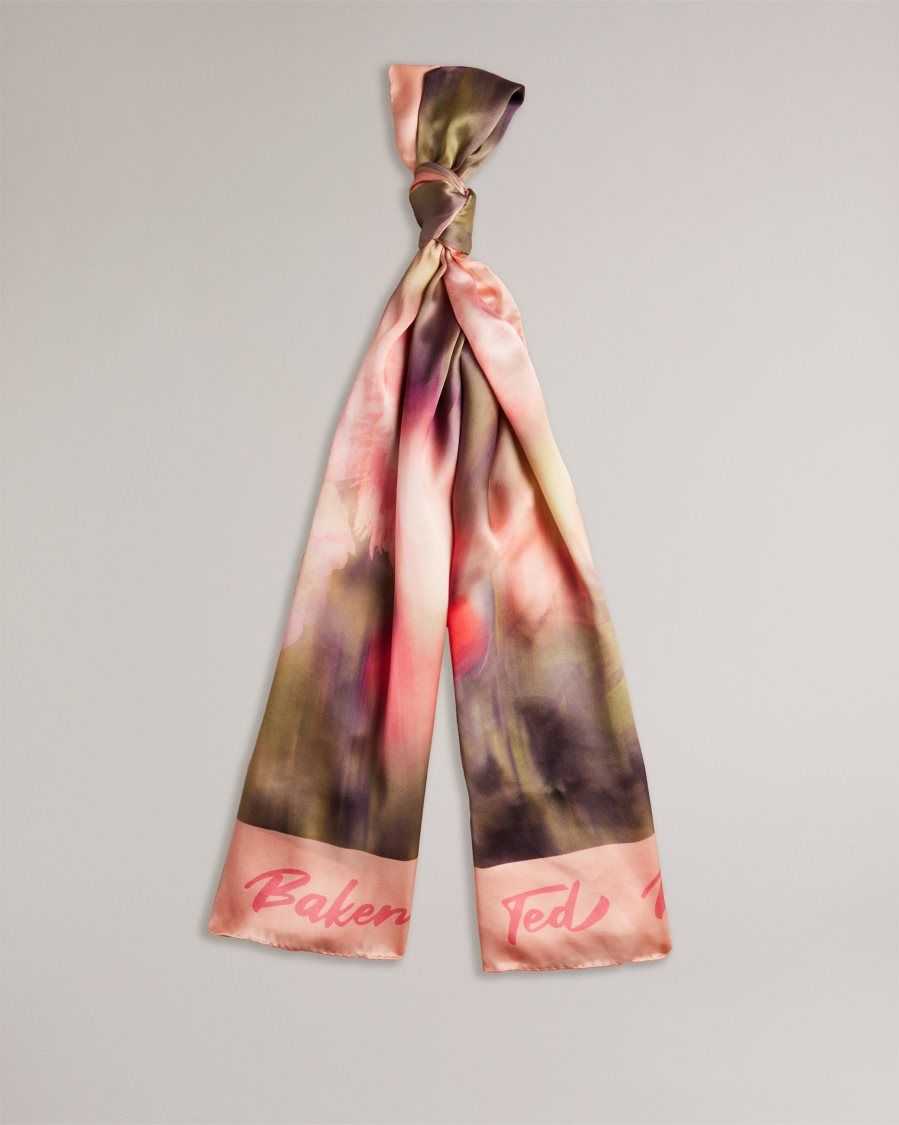 Ted Baker Bettiio Blurred Floral Long Silk Scarf Light Pink | 6490183-SG