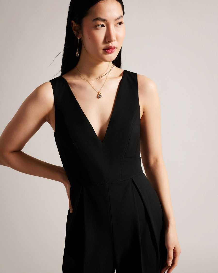 Ted Baker Bettsee Tailored Sleeveless Jumpsuit Black | 6407219-PD