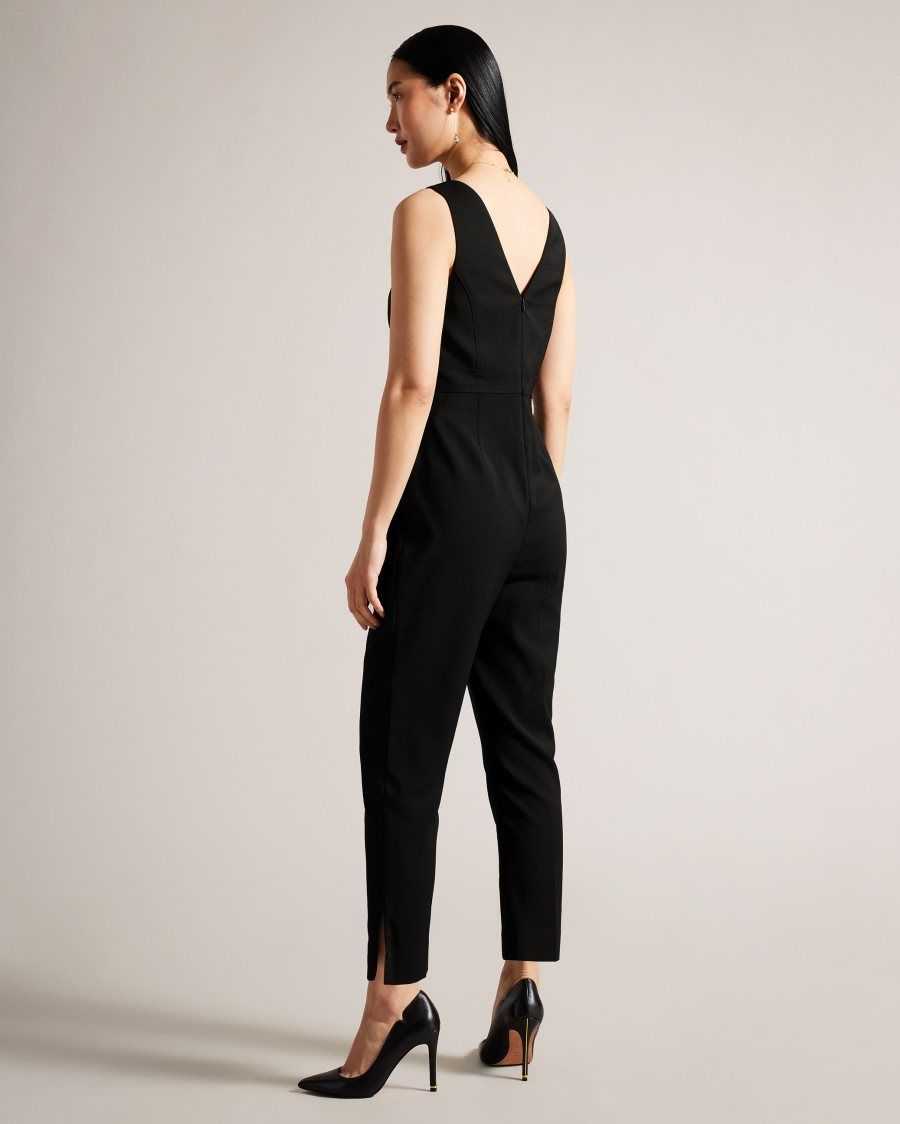 Ted Baker Bettsee Tailored Sleeveless Jumpsuit Black | 6407219-PD