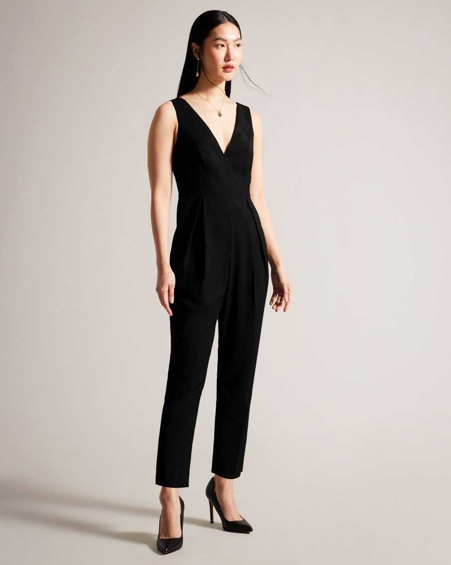 Ted Baker Bettsee Tailored Sleeveless Jumpsuit Black | 6407219-PD