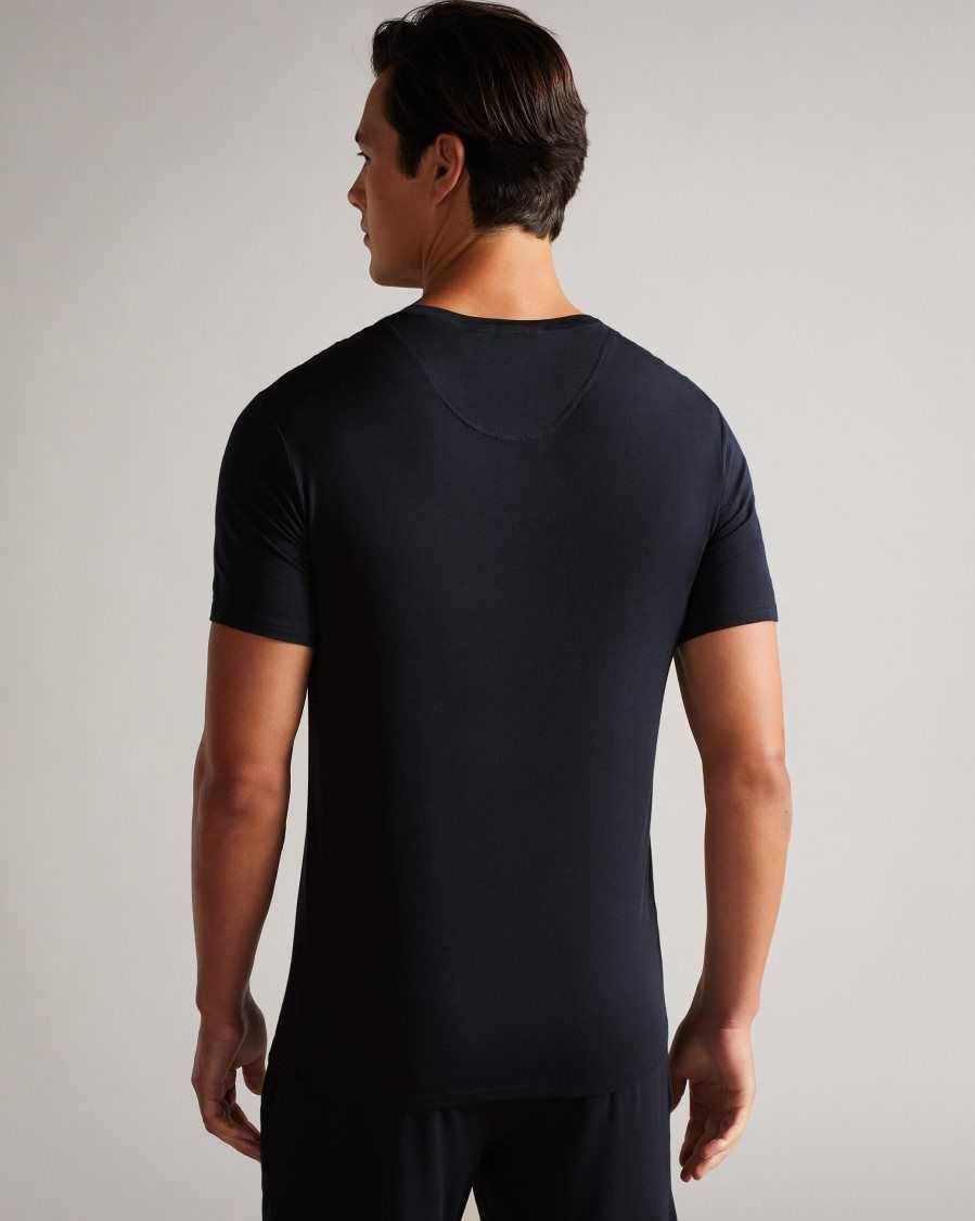 Ted Baker Bitern Solid Modal T-Shirt Navy | 7128045-IY