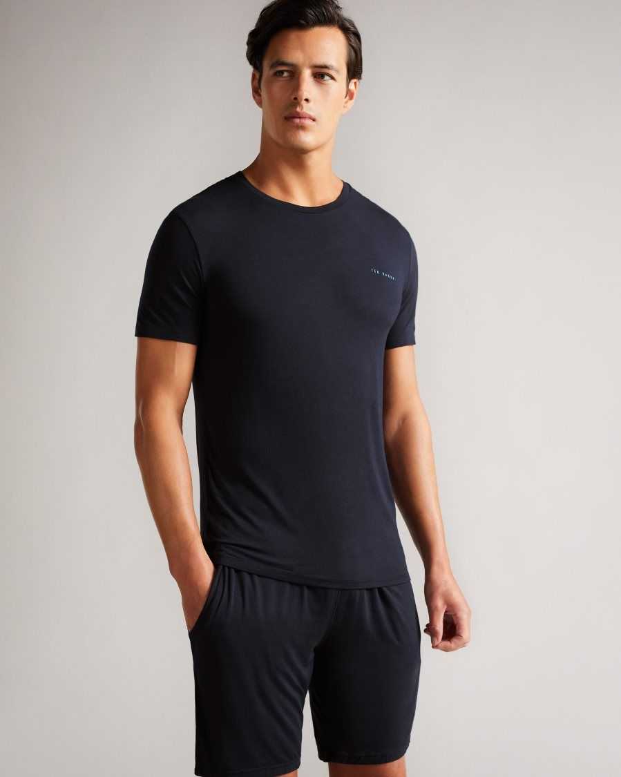 Ted Baker Bitern Solid Modal T-Shirt Navy | 7128045-IY