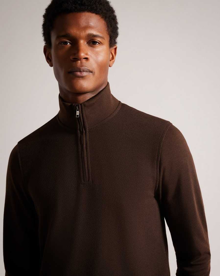 Ted Baker Bits Funnel Neck Pullover Brown | 5174920-WA