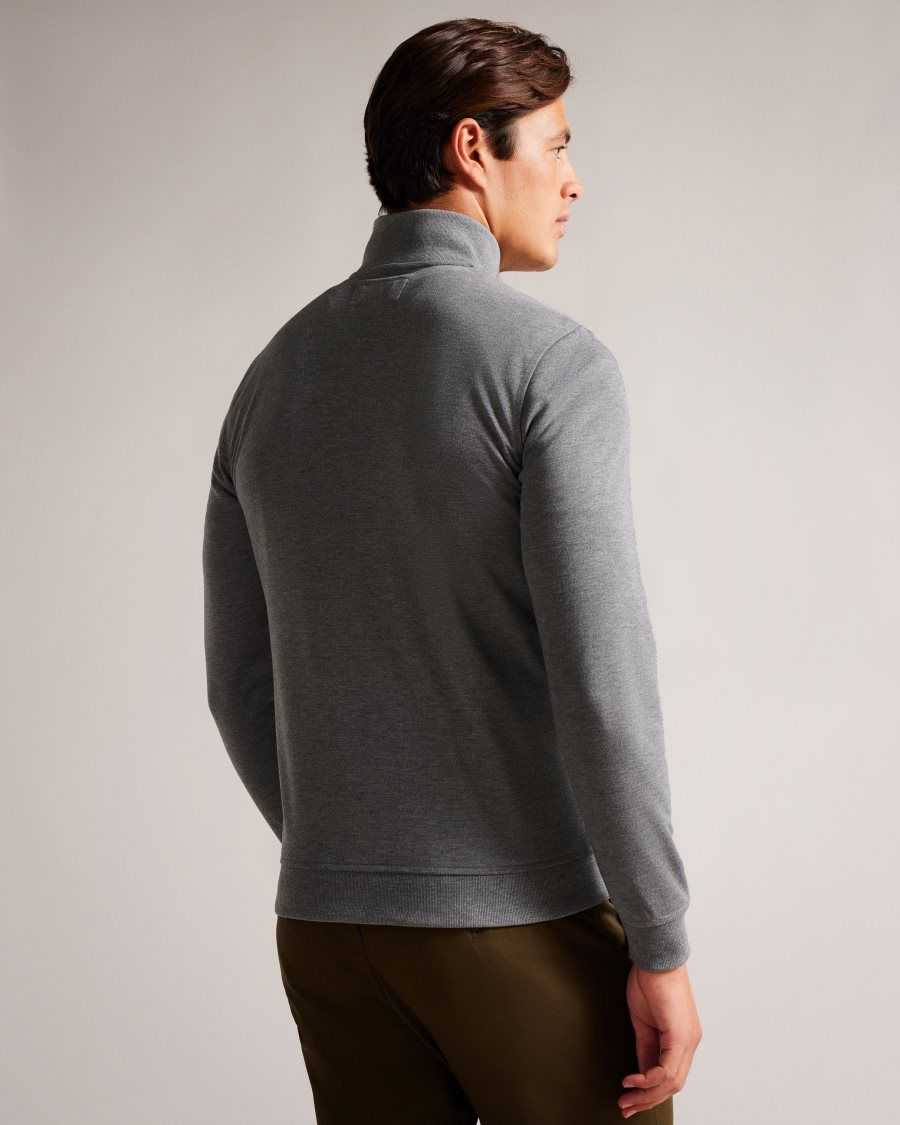 Ted Baker Bits Funnel Neck Pullover Grey-Marl | 3175924-JD