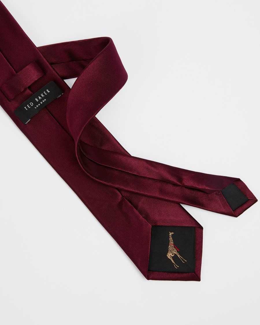 Ted Baker Blula Twill Silk Tie Dark Red | 9102348-AS