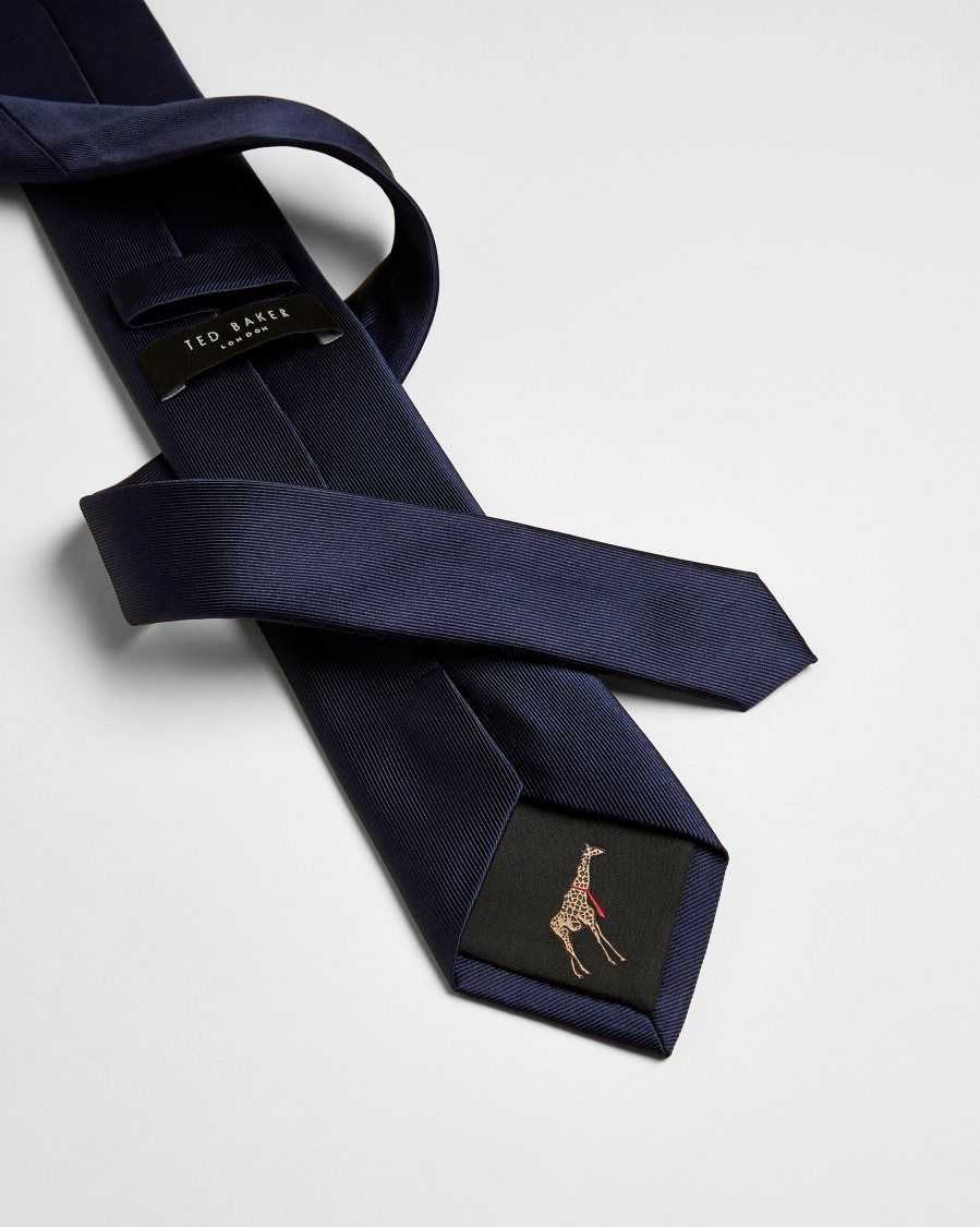 Ted Baker Blula Twill Silk Tie Navy | 3682079-ZE