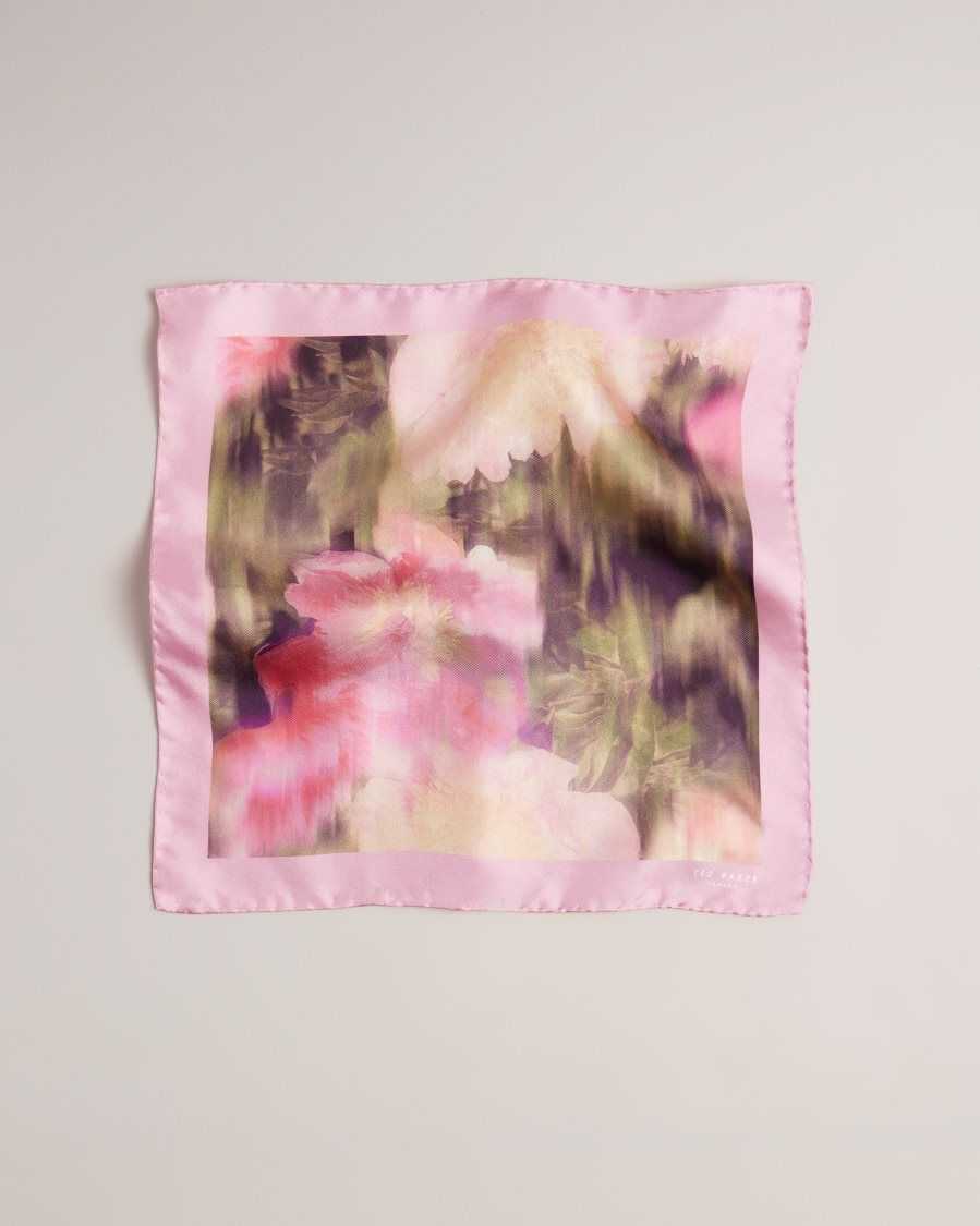 Ted Baker Blurpok Floral Silk Pocket Square Pink | 7856309-LK