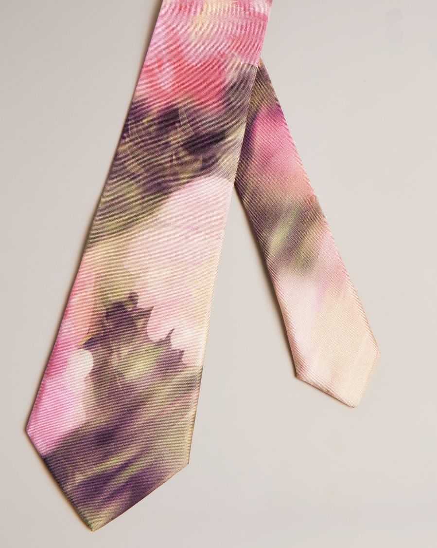 Ted Baker Blurtie Silk Blurred Floral Print Tie Pink | 8692417-NZ