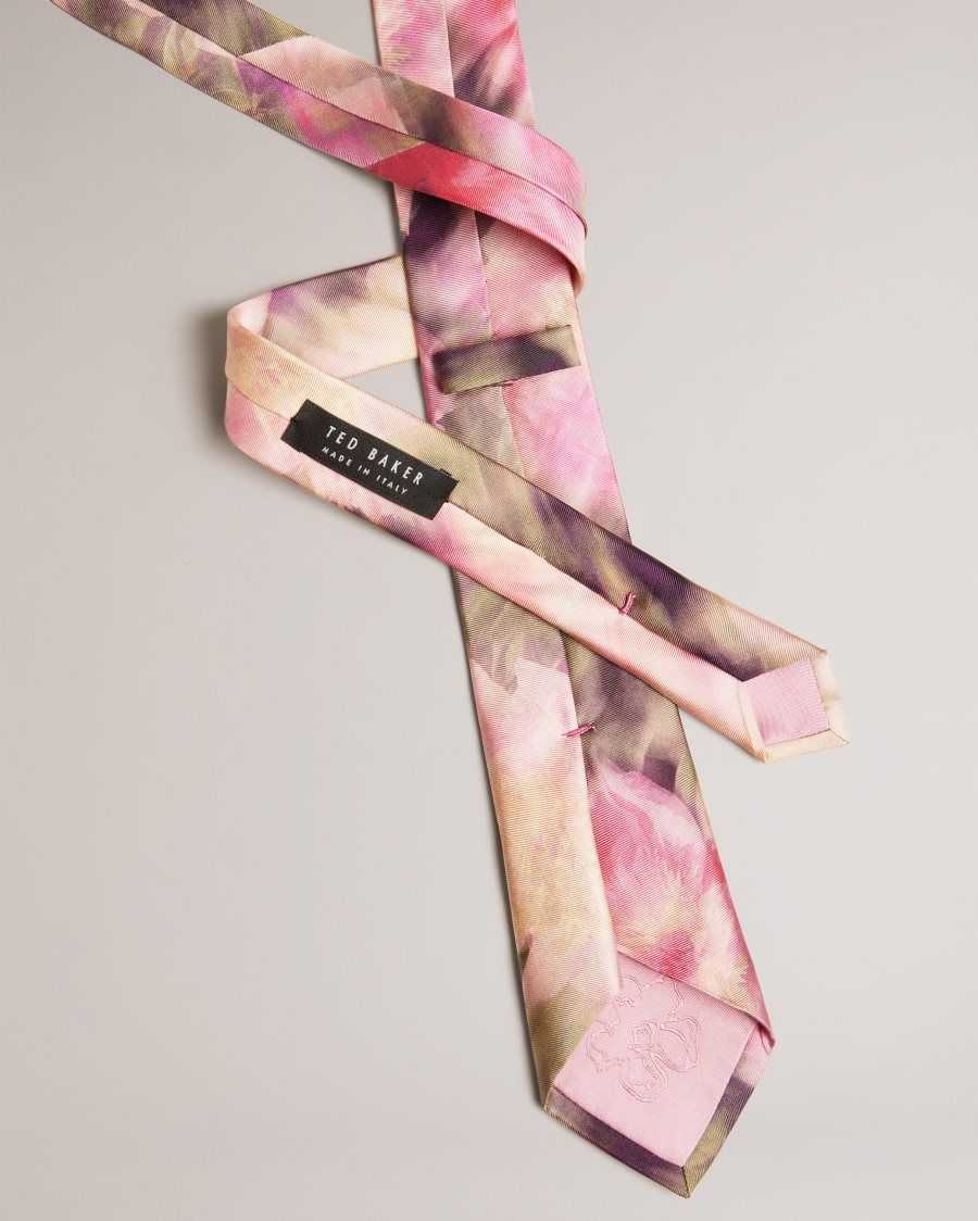 Ted Baker Blurtie Silk Blurred Floral Print Tie Pink | 8692417-NZ