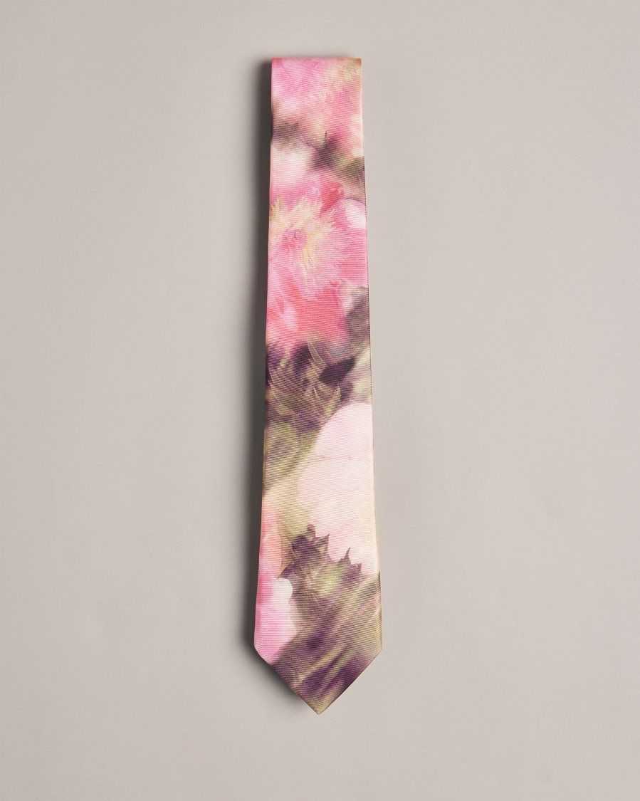 Ted Baker Blurtie Silk Blurred Floral Print Tie Pink | 8692417-NZ