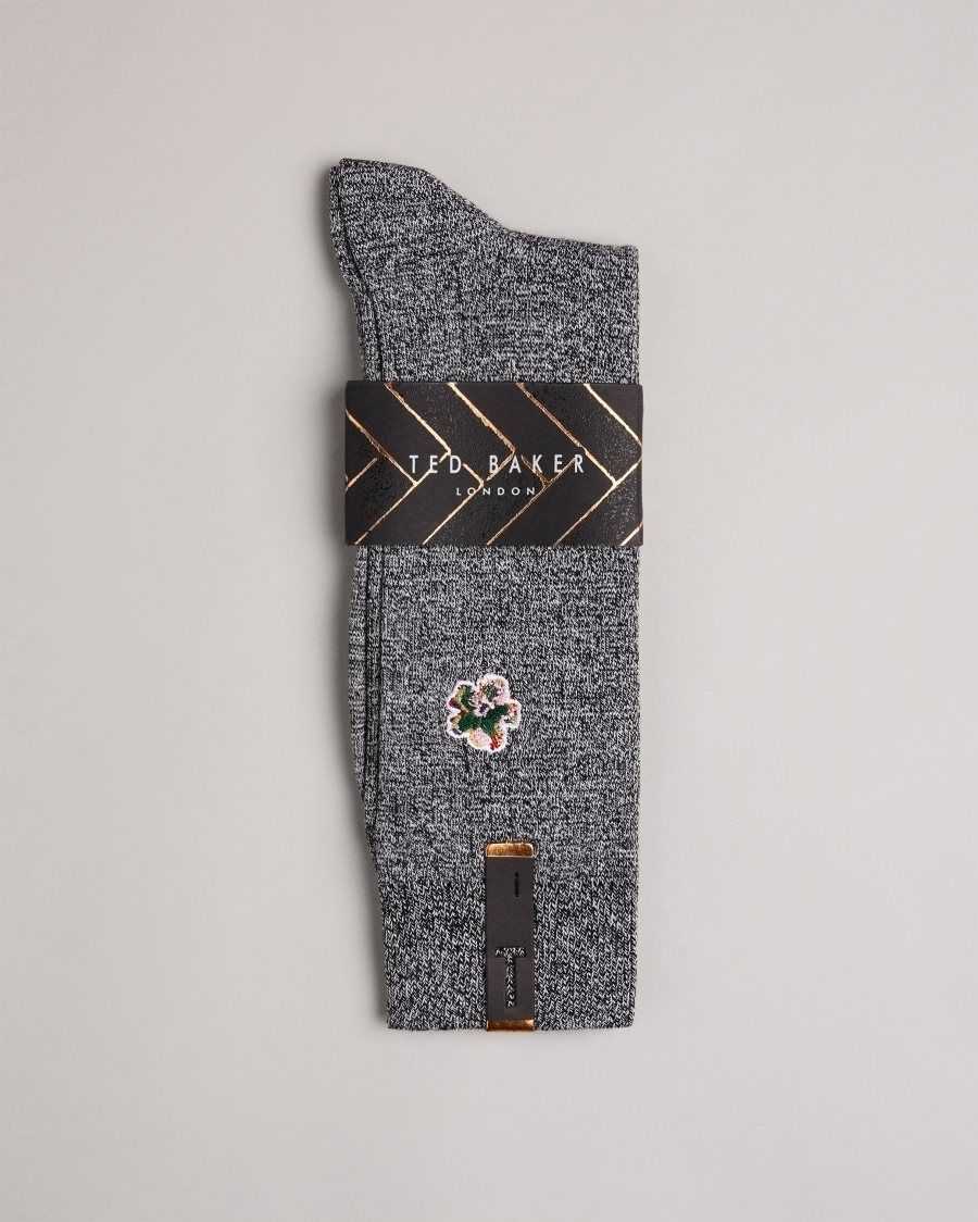 Ted Baker Boelow Flower Embroidery Socks Grey | 1439052-NF