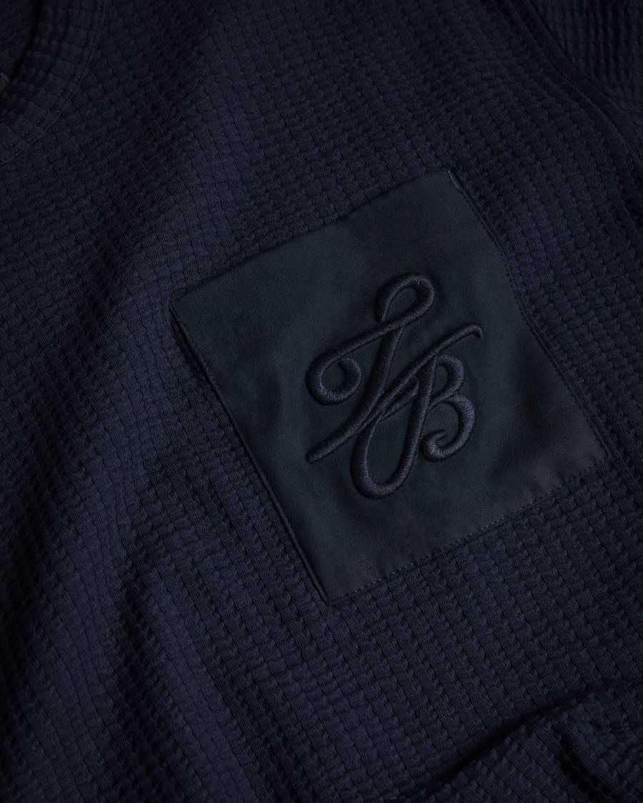 Ted Baker Bossa Relaxed T-Shirt With Monogram Pocket Navy | 3849270-ZP