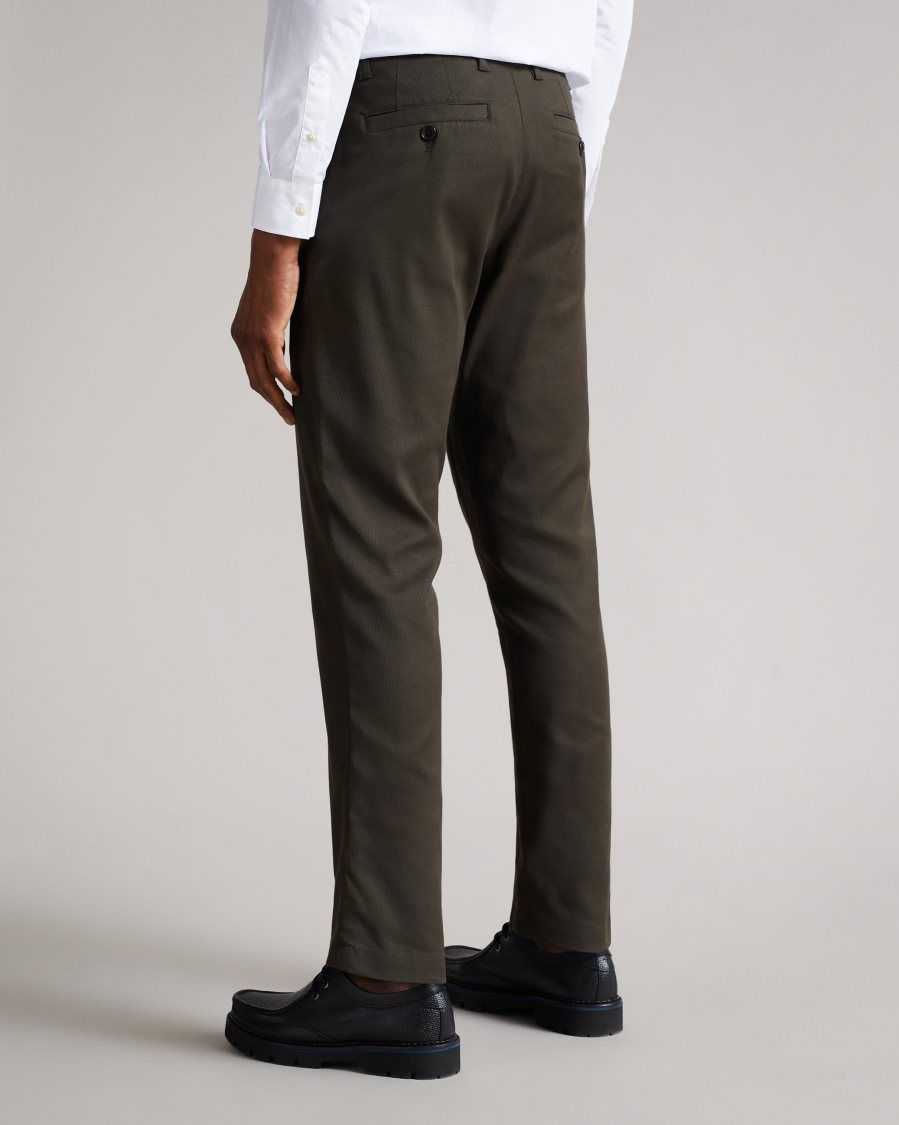 Ted Baker Boxwel Regular Fit Textured Trousers Khaki | 7359120-XI