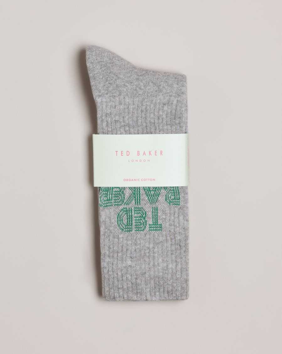 Ted Baker Bransk Branded Socks Grey | 2401793-SU