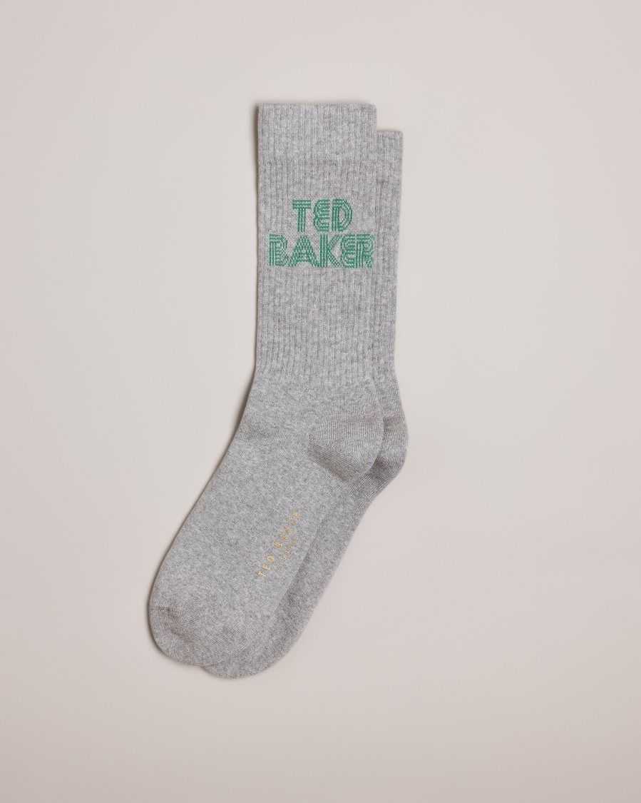 Ted Baker Bransk Branded Socks Grey | 2401793-SU