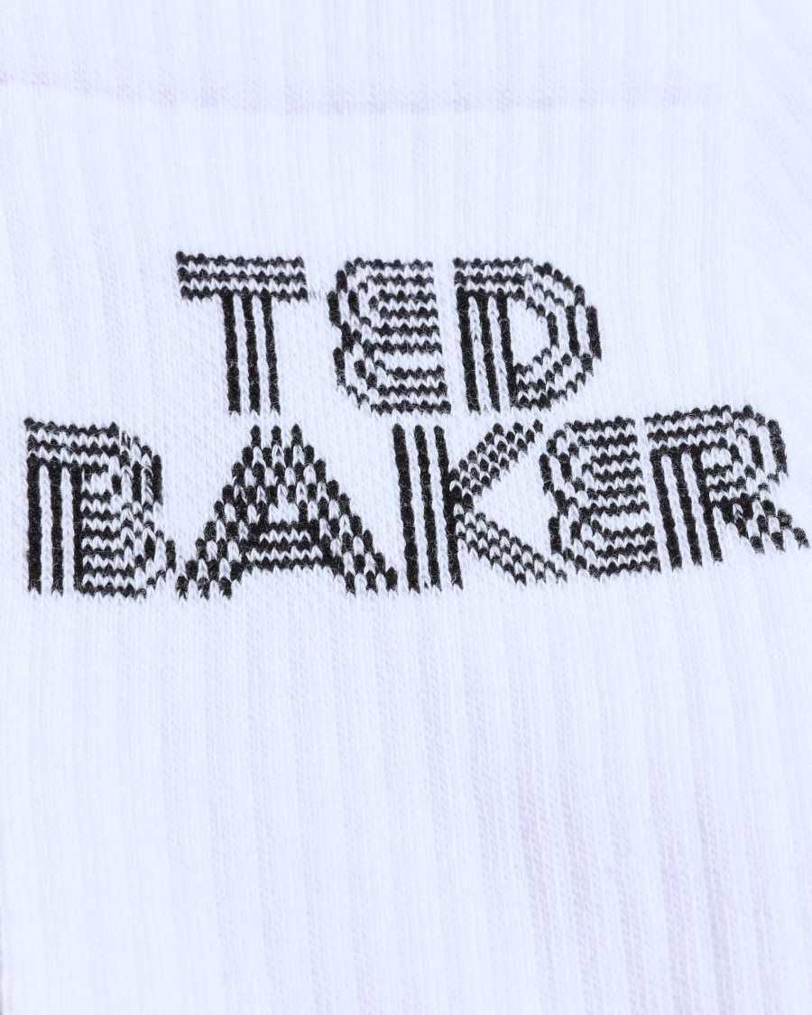 Ted Baker Bransk Branded Socks White | 6704893-BA