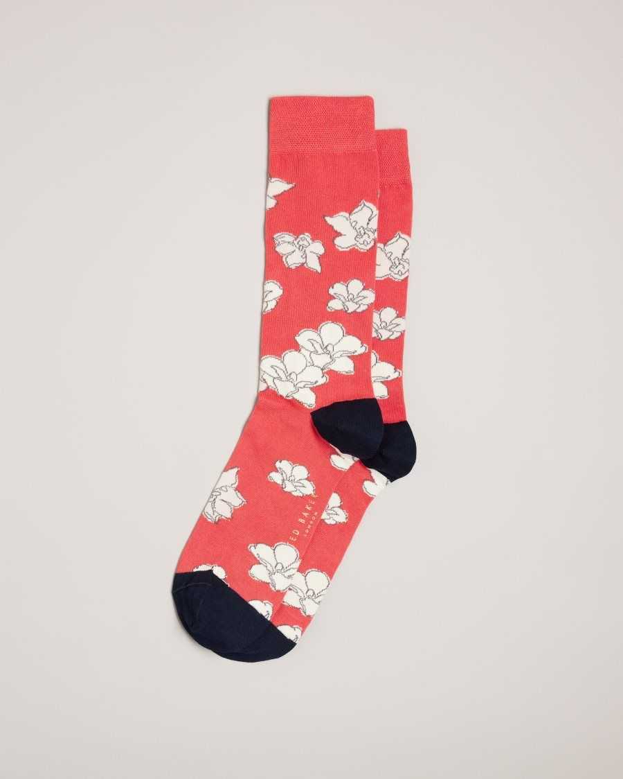 Ted Baker Britesk Bright Floral Socks Orange | 2607845-LQ