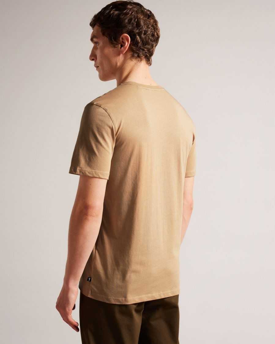 Ted Baker Broni Short Sleeve Branded T-Shirt Camel | 4589702-RJ