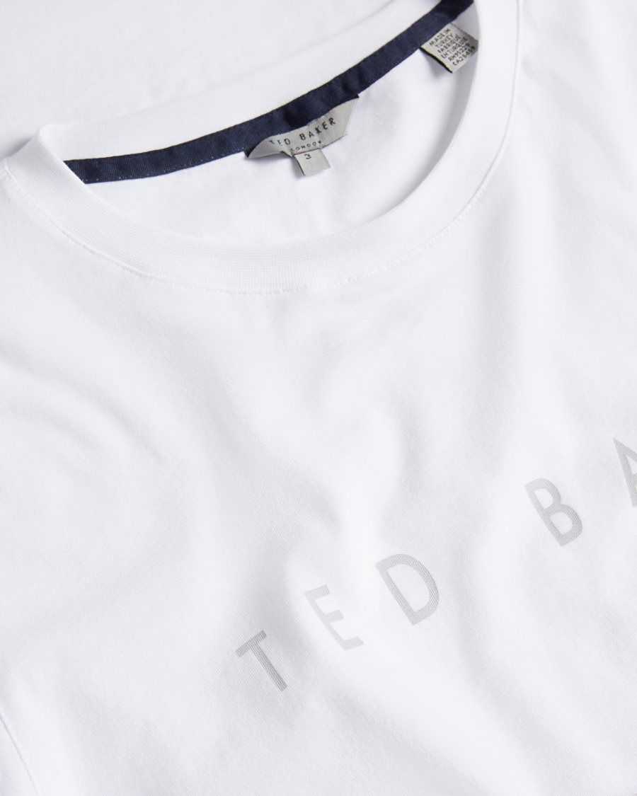 Ted Baker Broni Short Sleeve Branded T-Shirt White | 4738926-FY