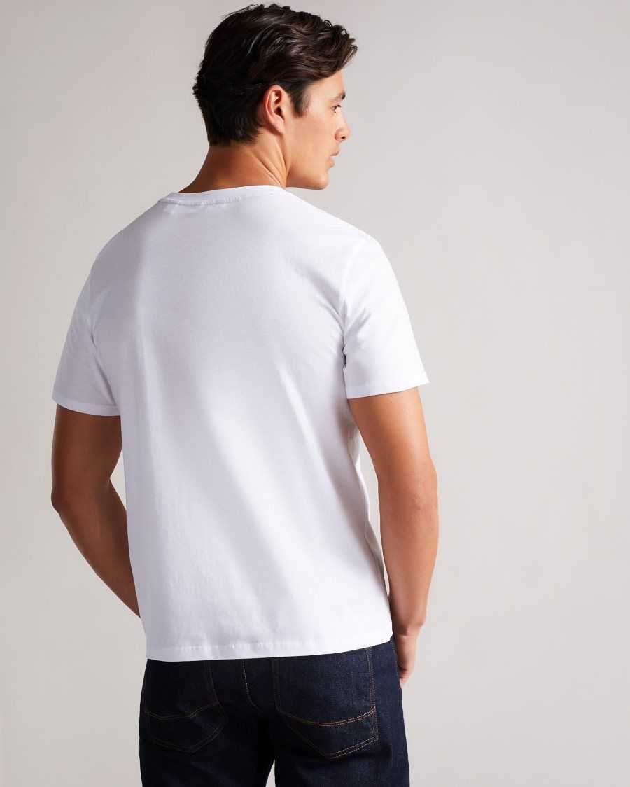 Ted Baker Broni Short Sleeve Branded T-Shirt White | 4738926-FY