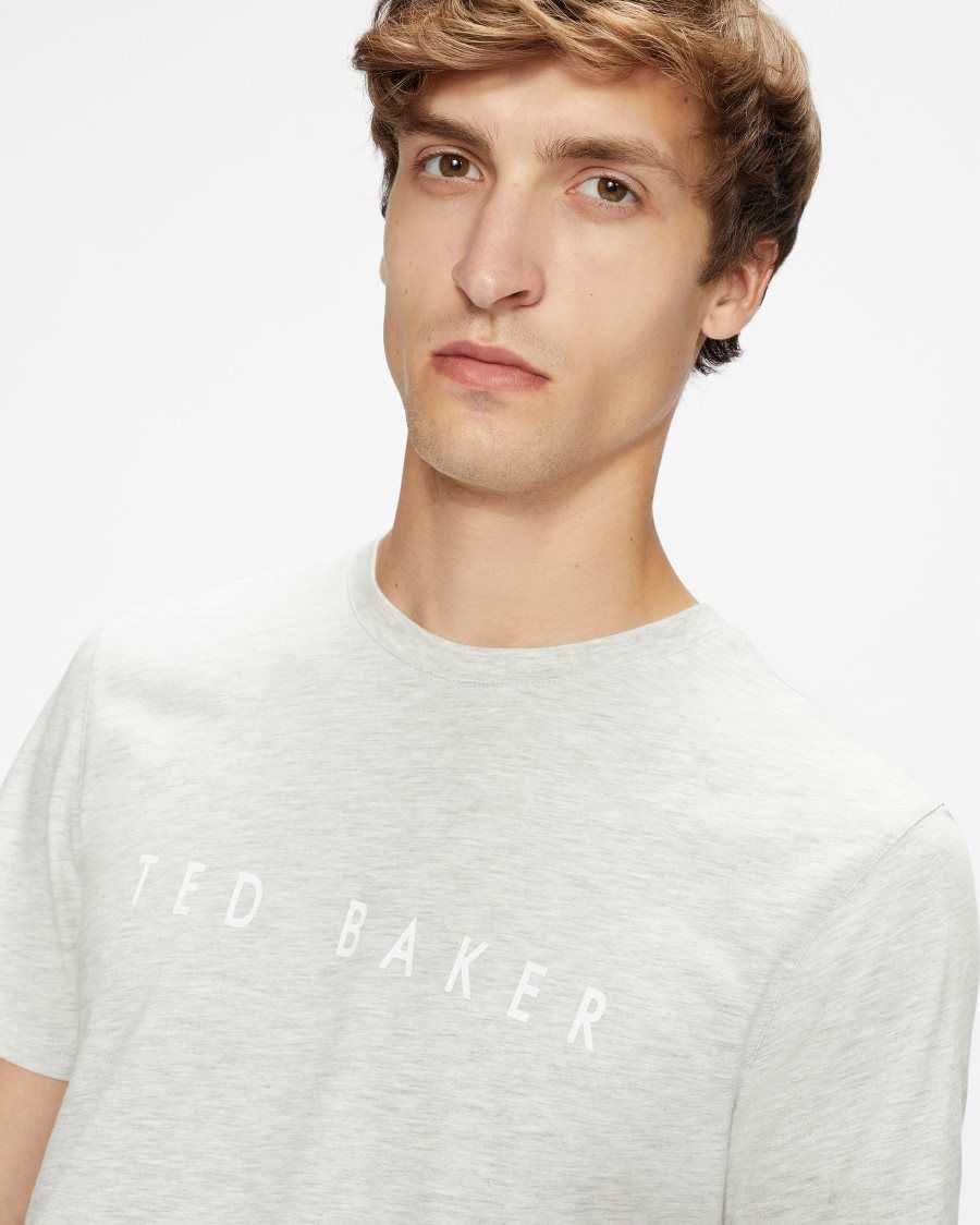 Ted Baker Broni Short Sleeve Branded T-Shirt Grey | 6280735-BP