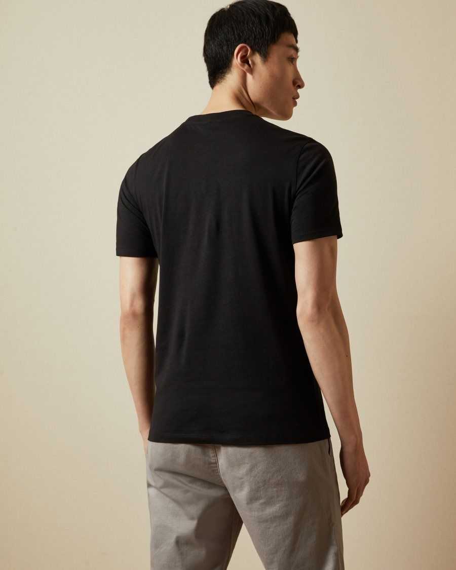 Ted Baker Broni Short Sleeve Branded T-Shirt Black | 9523684-WY