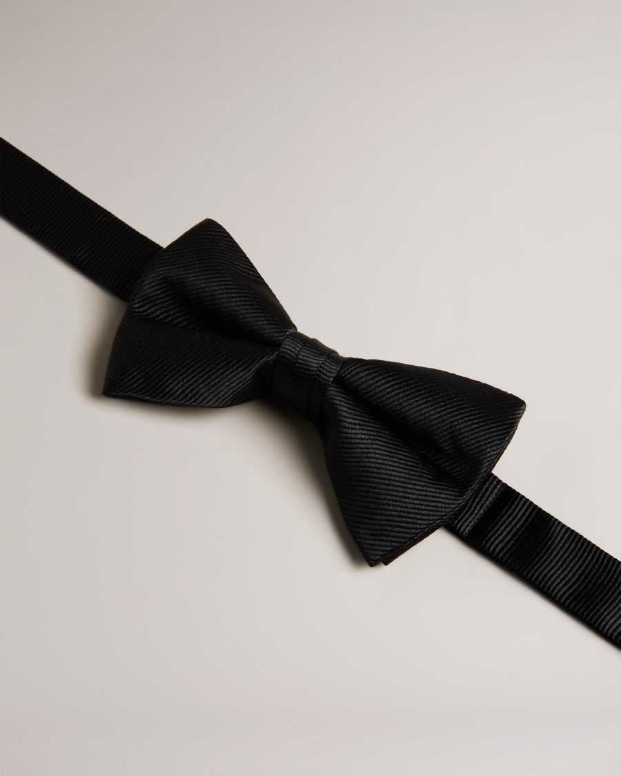 Ted Baker Brosney Ottoman Ribbed Silk Bow Tie Black | 8201947-KI