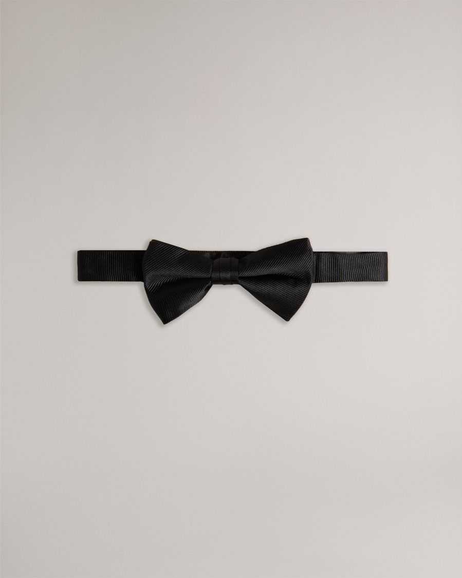 Ted Baker Brosney Ottoman Ribbed Silk Bow Tie Black | 8201947-KI