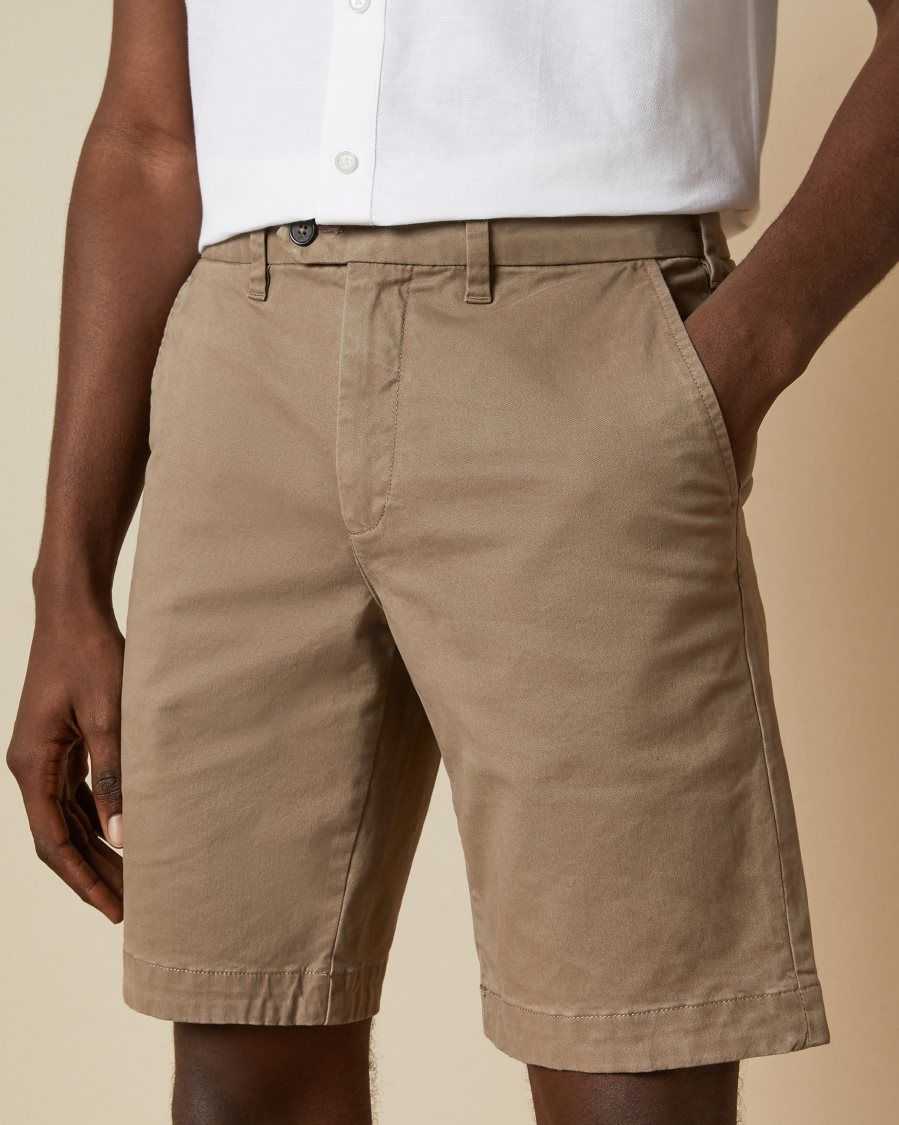 Ted Baker Buenose Cotton Chino Shorts Natural | 1348596-RX