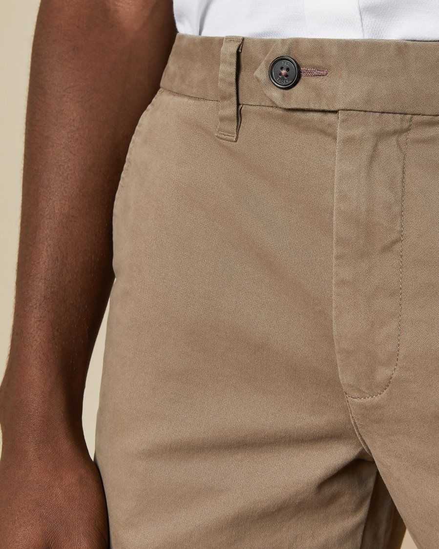 Ted Baker Buenose Cotton Chino Shorts Natural | 1348596-RX