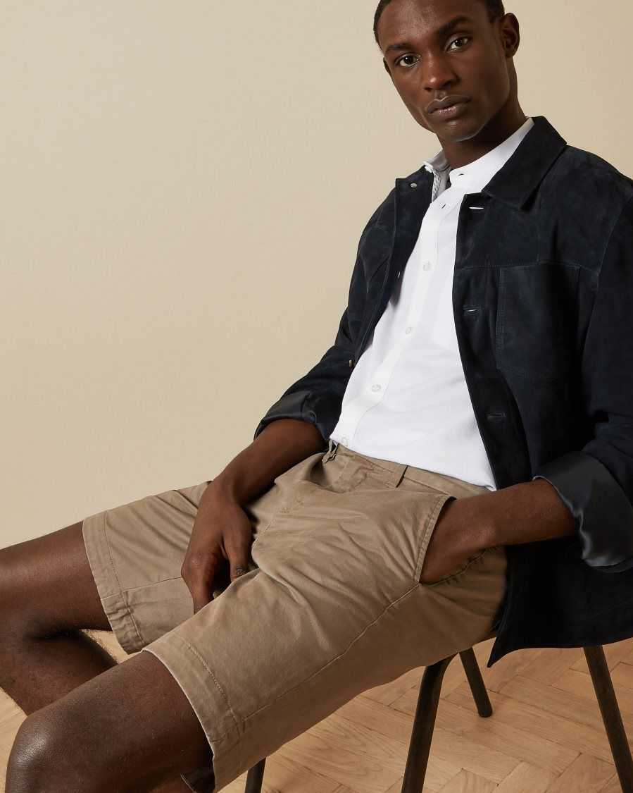 Ted Baker Buenose Cotton Chino Shorts Natural | 1348596-RX