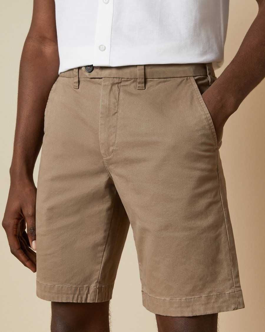 Ted Baker Buenose Cotton Chino Shorts Natural | 7261490-TK