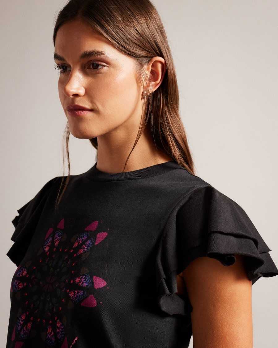 Ted Baker Butella Kaleidoscope Graphic T-Shirt Black | 1502638-UV