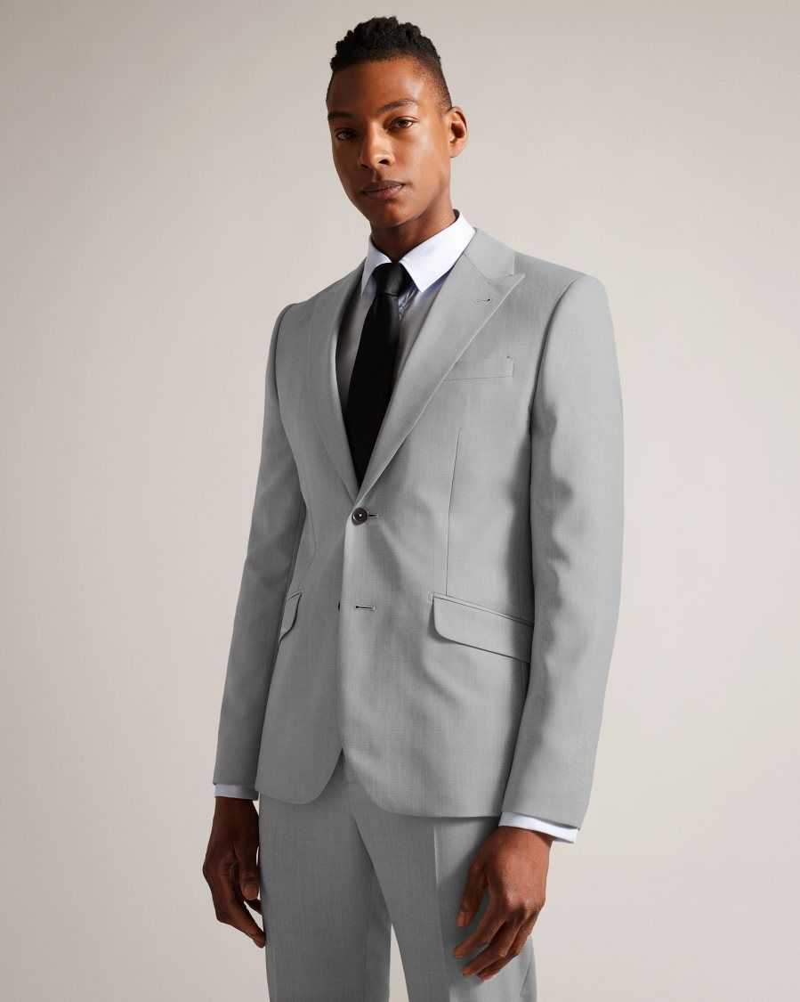 Ted Baker Byronj Virgin Wool Blazer Light Grey | 9754821-TS