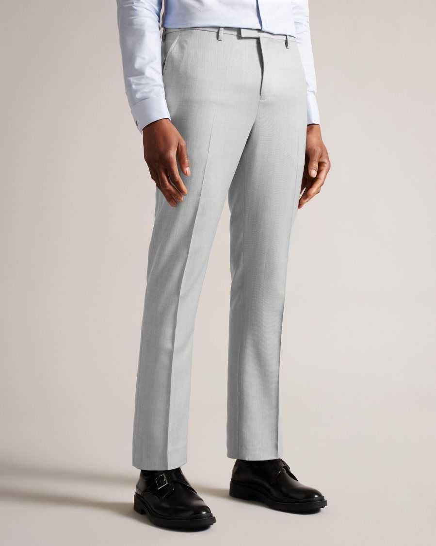 Ted Baker Byront Slim Fit Wool Trousers Light Grey | 3270149-BI