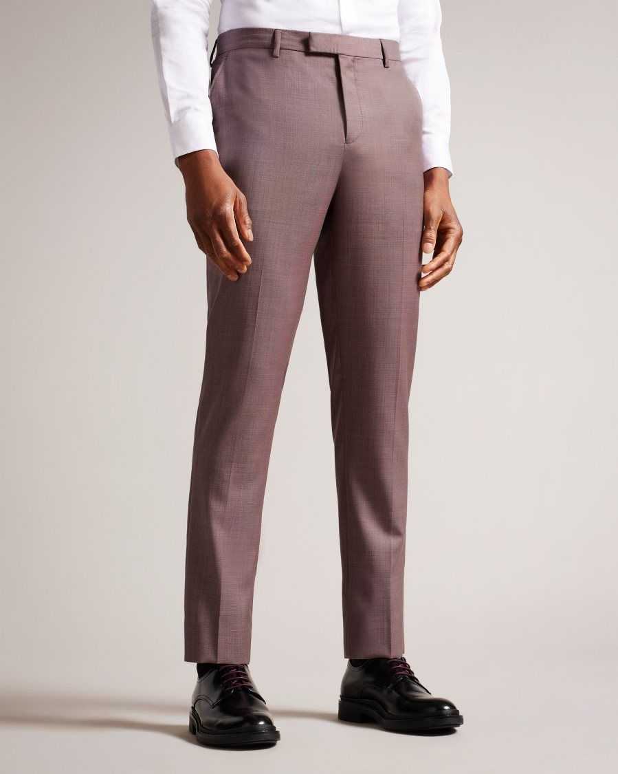 Ted Baker Byront Slim Fit Wool Trousers Medium Pink | 8721609-KD