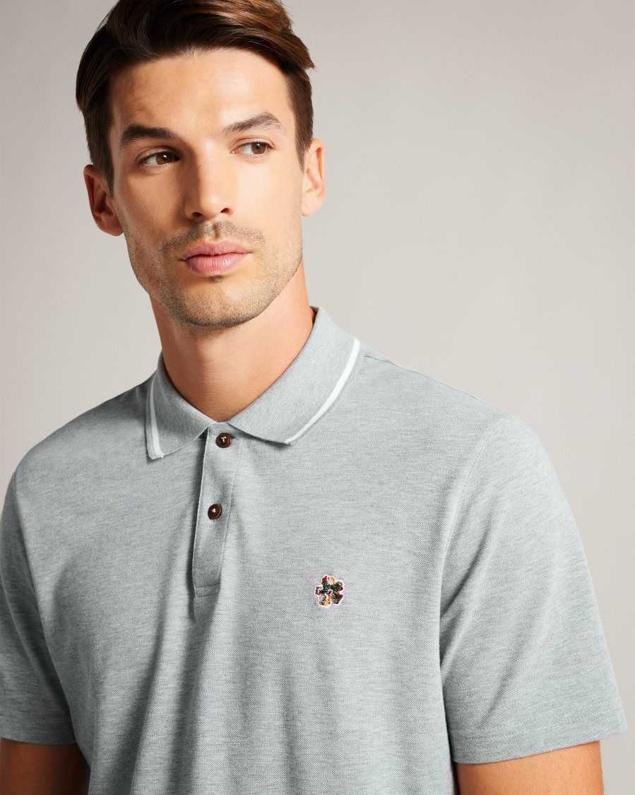 Ted Baker Camdn Short Sleeve Polo Shirt Light Grey | 0154897-JX