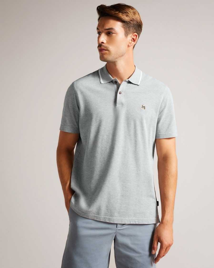 Ted Baker Camdn Short Sleeve Polo Shirt Light Grey | 0154897-JX