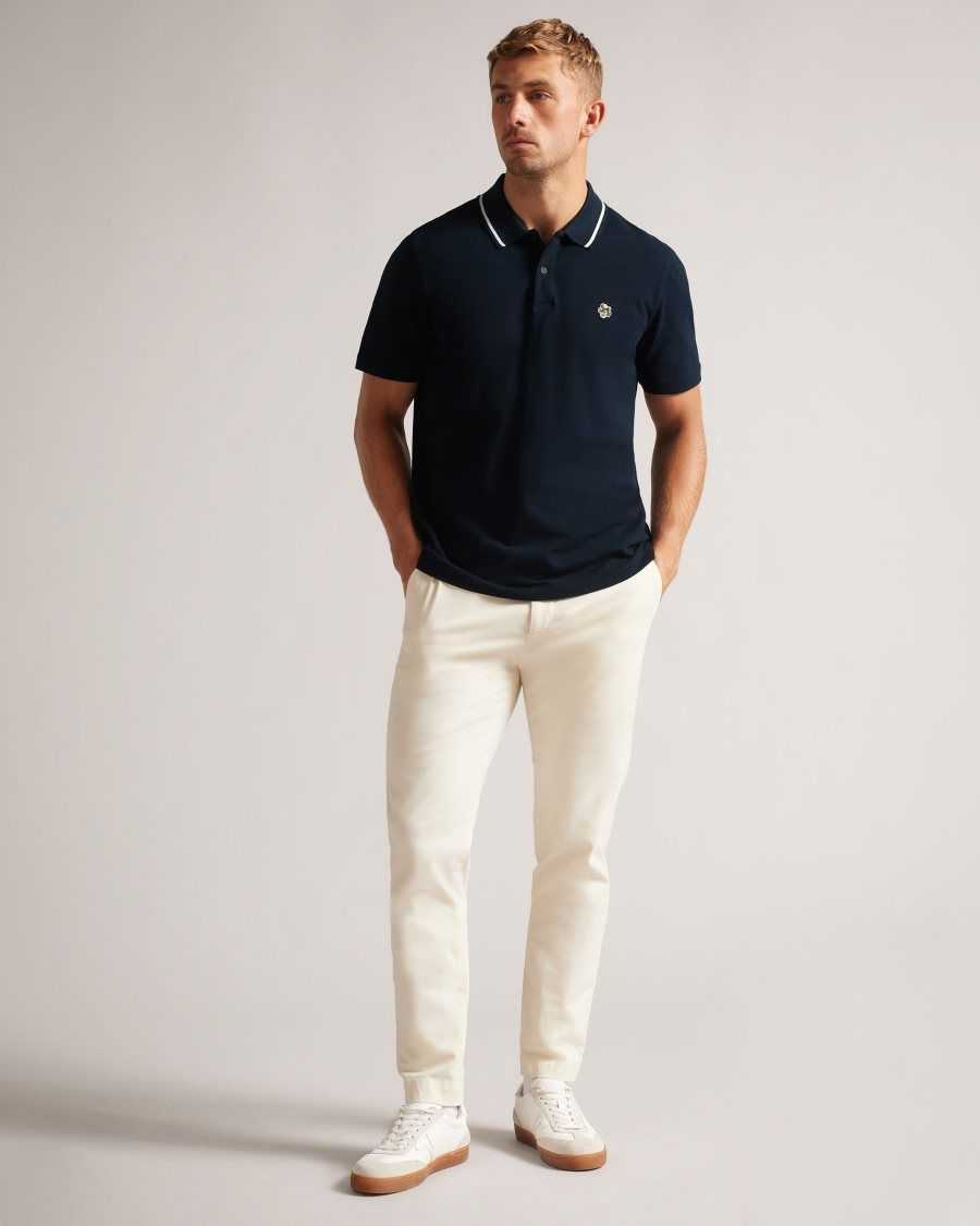 Ted Baker Camdn Short Sleeve Polo Shirt Navy | 0968513-UP