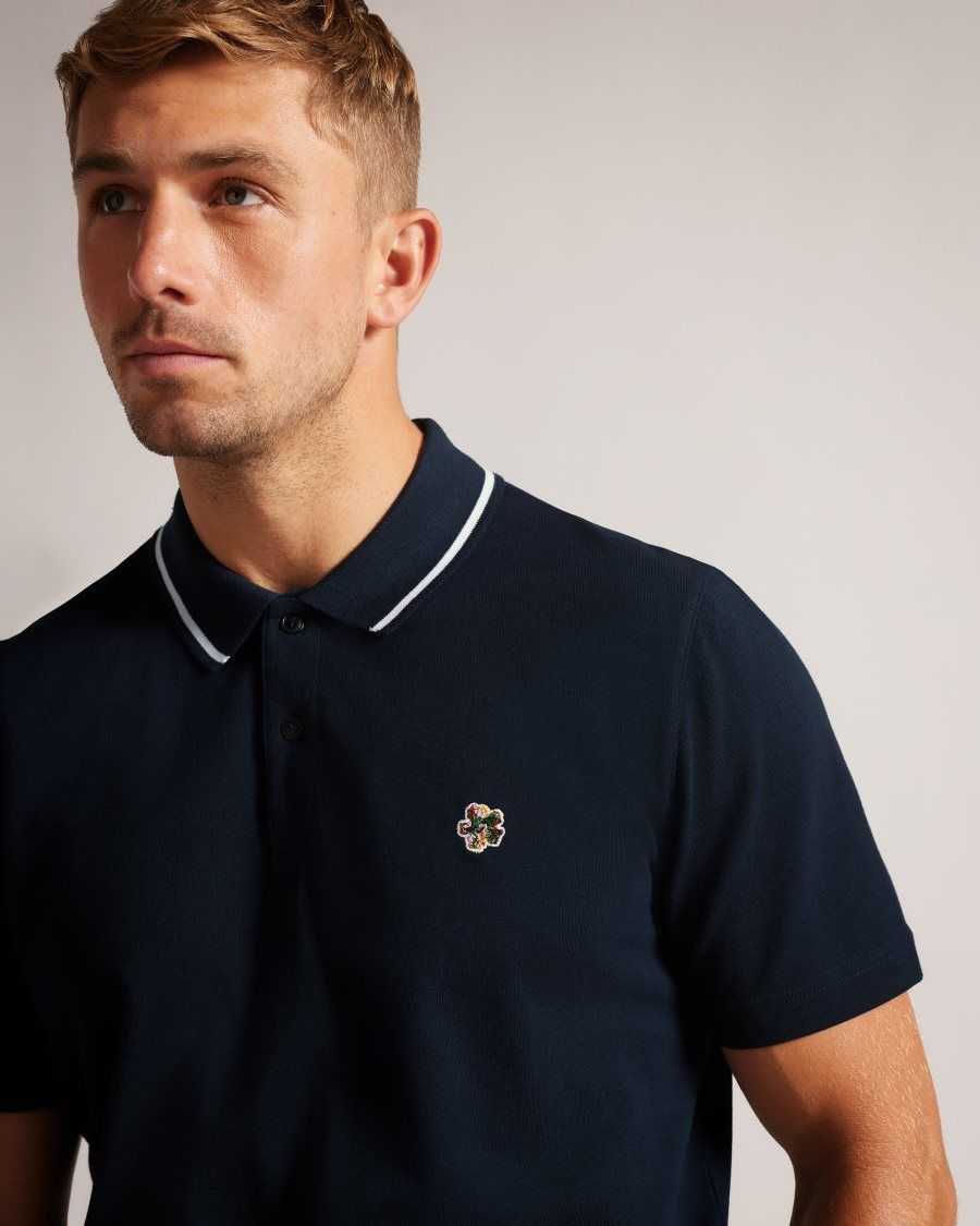 Ted Baker Camdn Short Sleeve Polo Shirt Navy | 0968513-UP