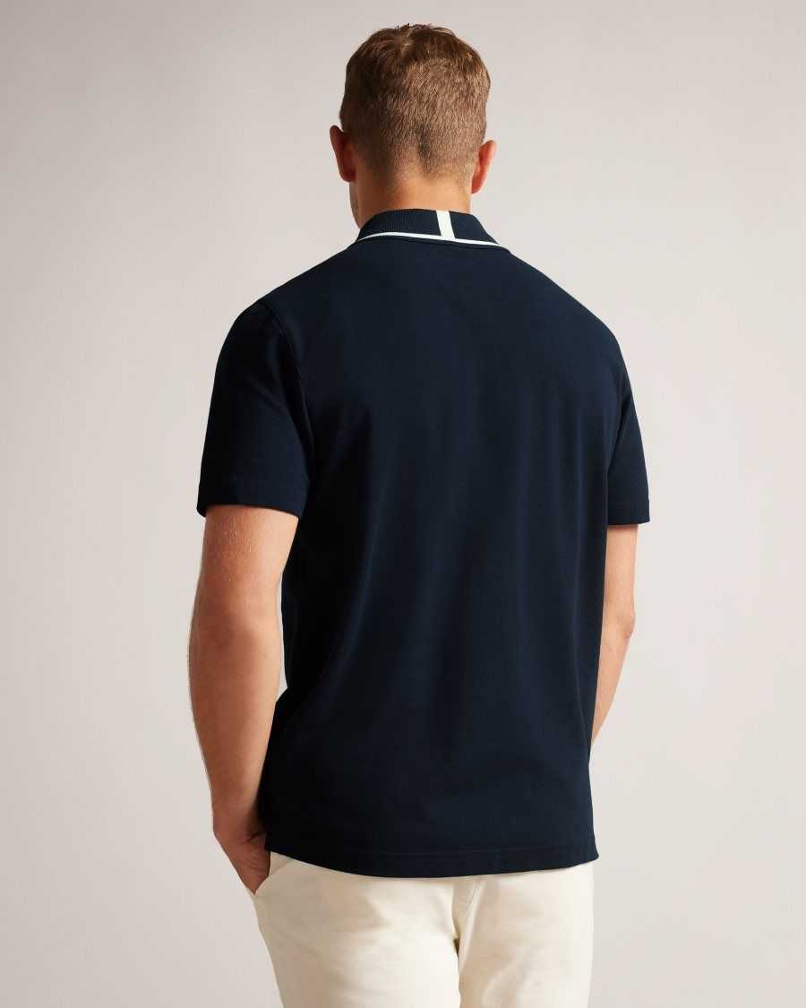 Ted Baker Camdn Short Sleeve Polo Shirt Navy | 0968513-UP