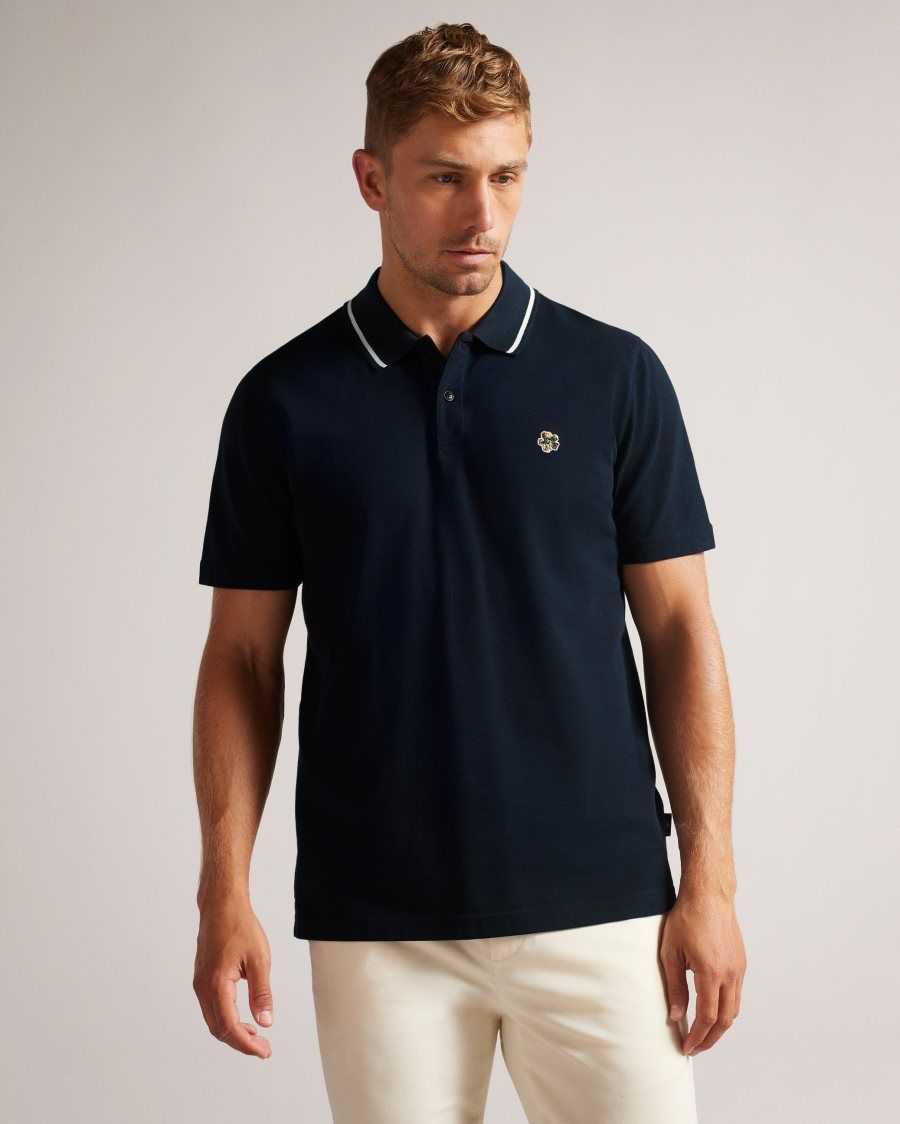 Ted Baker Camdn Short Sleeve Polo Shirt Navy | 0968513-UP