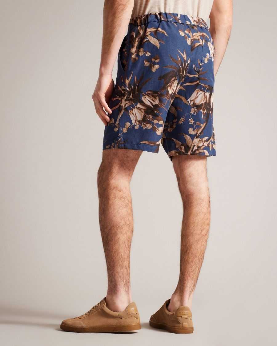 Ted Baker Canriya Botanical Print Shorts Navy | 6150347-BE